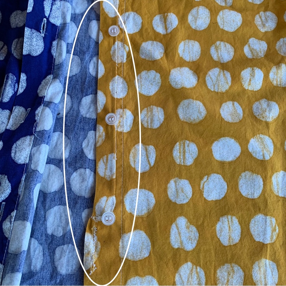 Busayo Collective Color-block Dot Shirt Maxi Dress Button Short Sleeve - Size 4 - Picture 13 of 14